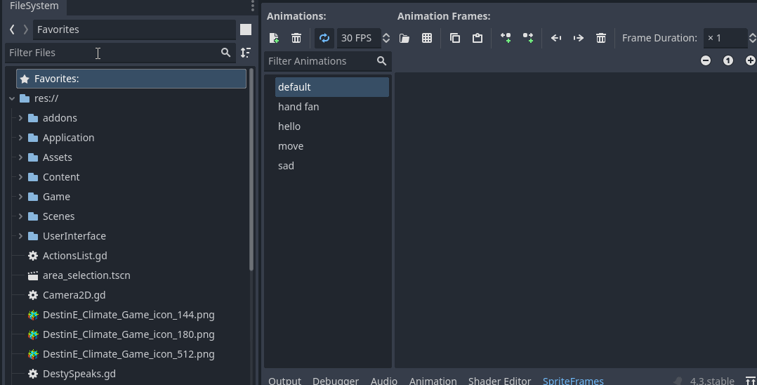 Add desty animation sprites